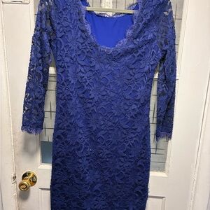 Elegant Blue Lace Dress